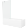 Mexen Vega baignoire rectangulaire 150 x 70 cm avec habillage et paravent 1 volet 90 cm, transparent, chrome - 550115070X950900?