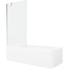 Mexen Vega baignoire rectangulaire 150 x 70 cm avec tablier et paroi 1 volet 90 cm, transparent, chrome - 550115070X9509000001
