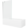 Mexen Vega baignoire rectangulaire 150 x 70 cm avec habillage et pare-baignoire 1 volet 100 cm, transparent, chrome - 550115070?