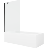 Mexen Vega baignoire rectangulaire 150 x 70 cm avec habillage et écran 1-volet 100 cm, transparent, noir - 550115070X9510000070