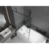 Mexen Vega baignoire rectangulaire 150 x 70 cm avec habillage et paroi de douche 1 volet 100 cm, motif noir