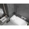Mexen Vega baignoire rectangulaire 160 x 70 cm avec habillage et paroi de douche 1 volet 60 cm, transparent, chrome - 550116070?