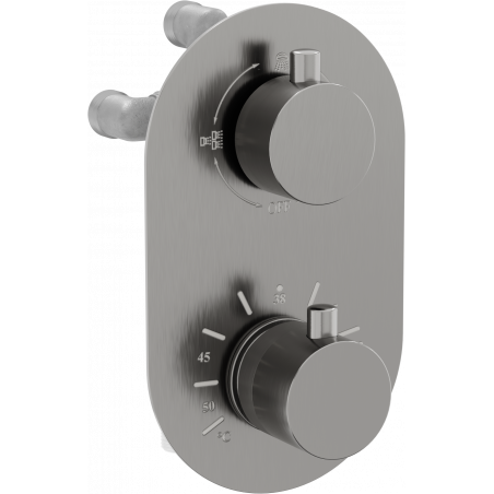 Mexen Kai mitigeur thermostatique baignoire-douche 3 sorties, graphite - 77602-66