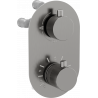 Mexen Kai mitigeur thermostatique bain-douche à 3 sorties, gun gray brossé - 77602-66