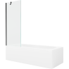 Mexen Vega baignoire rectangulaire 160 x 70 cm avec tablier et paroi 1-volet 70 cm, transparent, noir - 550116070X9507000070