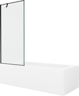 Baignoire rectangulaire Mexen Vega 160 x 70 cm avec revêtement et paroi 1-volet 80 cm, motif noir - 550116070X9508007070