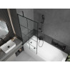 Mexen Vega baignoire rectangulaire 160 x 70 cm avec habillage et paravent 1 volet 80 cm, motif noir - 550116070X9508007077
