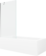 Baignoire rectangulaire Mexen Vega 160 x 70 cm avec tablier et paroi 1 volet 90 cm, transparent, chrome - 550116070X9509000001