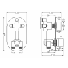 Mexen Kai robinet de bain-douche thermostatique 3 sorties, noir - 77602-70