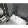 Mexen Vega baignoire rectangulaire 160 x 70 cm avec habillage et paroi de douche 1 volet 90 cm, transparent, noir