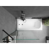 Mexen Vega baignoire rectangulaire 160 x 70 cm avec habillage et paroi de douche 1 volet 90 cm, transparent, noir