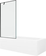 Mexen Vega baignoire rectangulaire 160 x 70 cm avec habillage et paravent 1 battant 90 cm, motif noir - 550116070X9509007070