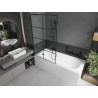 Mexen Vega baignoire rectangulaire 160 x 70 cm avec enceinte et paroi de douche 1-volet 100 cm, motif noir
