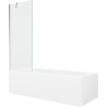 Mexen Vega baignoire rectangulaire 170 x 70 cm avec tablier et paroi 1 volet 70 cm, transparent, chrome - 550117070X9507000001