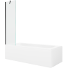 Baignoire rectangulaire Mexen Vega 170 x 70 cm avec tablier et paroi 1 volet 50 cm, transparent, noir - 550117070X9505000070