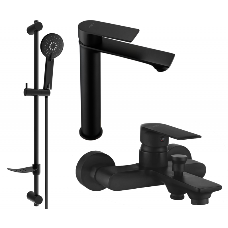 Mexen Royo DF40 ensemble de baignoire, noir - 72213DF40-70