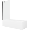 Mexen Vega baignoire rectangulaire 170 x 70 cm avec tablier et paroi 1 volet 80 cm, transparent, noir - 550117070X9508000070