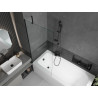 Mexen Vega baignoire rectangulaire 170 x 70 cm avec habillage et paroi de douche 1 volet 80 cm, transparent, noir