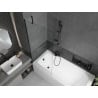 Mexen Vega baignoire rectangulaire 170 x 70 cm avec tablier et paroi 1 volet 80 cm, transparent, noir - 550117070X9508000070
