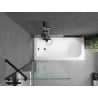 Mexen Vega baignoire rectangulaire 170 x 70 cm avec tablier et paroi 1 volet 80 cm, transparent, noir - 550117070X9508000070