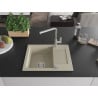 Mexen Enzo évier de cuisine en granit 1 bac avec égouttoir et robinet Flora, beige - 6506-69-670401-00