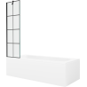 Mexen Vega baignoire rectangulaire 170 x 70 cm avec tablier et paroi de douche 1 volet 50 cm, motif noir - 550117077X9505007077