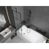 Mexen Vega baignoire rectangulaire 170 x 70 cm avec tablier et paroi de douche 1 volet 50 cm, motif noir - 550117077X9505007077
