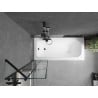Mexen Vega baignoire rectangulaire 170 x 70 cm avec tablier et paroi de douche 1 volet 50 cm, motif noir - 550117077X9505007077