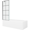 Mexen Vega baignoire rectangulaire 170 x 70 cm avec habillage et paroi 1 vantail 70 cm, motif noir - 550117077X9507007077