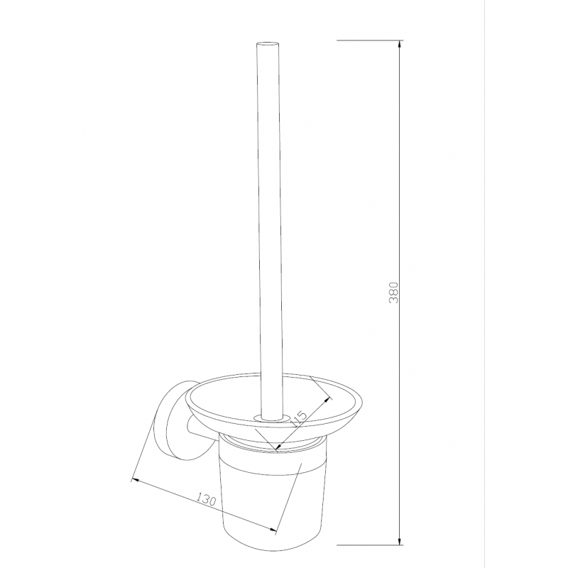 Mexen Loft brosse de toilette, noire - 7012650-70