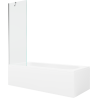 Baignoire rectangulaire Mexen Vega 180 x 80 cm avec tablier et paroi 1-volet 60 cm, transparent, chrom - 550118080X9506000001