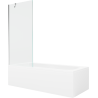 Mexen Vega baignoire rectangulaire 180 x 80 cm avec habillage et paroi de douche à 1 battant 80 cm, transparent, chrome - 55011?