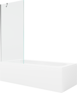 Mexen Vega baignoire rectangulaire 180 x 80 cm avec habillage et écran de bain 1 volet 80 cm, transparent, chrome