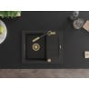 Mexen Enzo évier de cuisine en granit à 1 bac avec égouttoir et robinet de cuisine Flora, noir/or métallisé - 6506-75-670401-57?