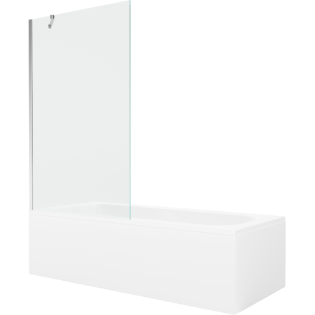 Mexen Vega baignoire rectangulaire 180 x 80 cm avec habillage et paravent à 1 volet 100 cm, transparent, chrome - 550118080X951?