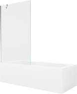 Mexen Vega baignoire rectangulaire 180 x 80 cm avec habillage et paravent à 1 volet 100 cm, transparent, chrome - 550118080X951?