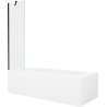 Baignoire rectangulaire Mexen Vega 180 x 80 cm avec panneau et paroi 1-volet 50 cm, transparent, noir - 550118080X9505000070