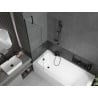 Baignoire rectangulaire Mexen Vega 180 x 80 cm avec panneau et paroi 1-volet 50 cm, transparent, noir - 550118080X9505000070