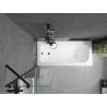 Baignoire rectangulaire Mexen Vega 180 x 80 cm avec panneau et paroi 1-volet 50 cm, transparent, noir - 550118080X9505000070