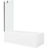 Baignoire rectangulaire Mexen Vega 180 x 80 cm avec habillage et écran 1 volet 60 cm, transparent, noir - 550118080X9506000070