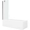 Mexen Vega baignoire rectangulaire 180 x 80 cm avec cadre et paroi 1-volet 60 cm, transparent, noir - 550118080X9506000070