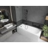Baignoire rectangulaire Mexen Vega 180 x 80 cm avec habillage et écran 1 volet 60 cm, transparent, noir - 550118080X9506000070