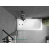 Baignoire rectangulaire Mexen Vega 180 x 80 cm avec habillage et écran 1 volet 60 cm, transparent, noir - 550118080X9506000070