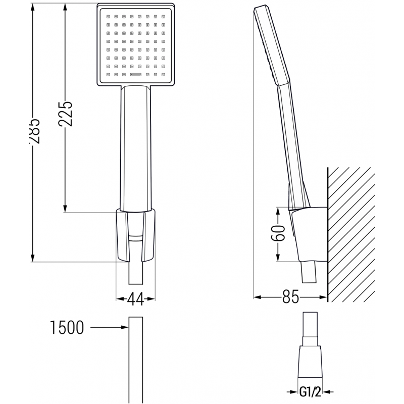 Mexen Royo R45 ensemble de bain, chromé - 72213R45-00