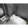 Mexen Vega baignoire rectangulaire 180 x 80 cm avec habillage et pare-bain à 1 volet 60 cm, motif noir - 550118080X9506007070