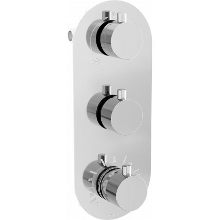 Batterie thermostatique baignoire-douche Mexen Kai 3 sorties, chrome - 77603-00