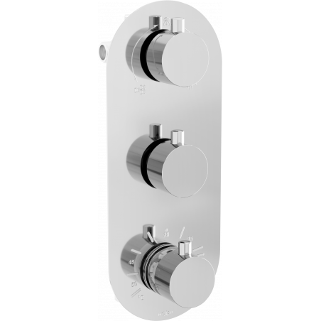Mexen Kai robinet de baignoire-douche thermostatique 3 sorties, chrome - 77603-00