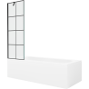 Mexen Vega baignoire rectangulaire 180 x 80 cm avec habillage et paroi de douche 1 volet 60 cm, motif noir - 550118080X95060070?