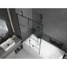 Mexen Vega baignoire rectangulaire 180 x 80 cm avec habillage et paroi de douche à 1 volet 100 cm, motif noir