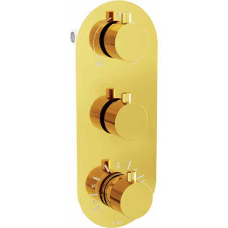 Mitigeur bain-douche thermostatique Mexen Kai 3 voies, doré - 77603-50